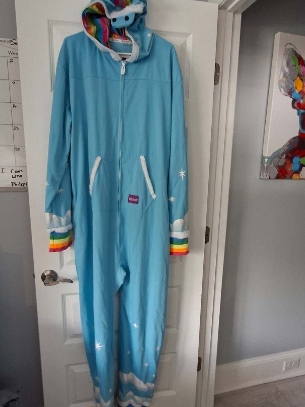 Tipsy Elves Blue Unicorn 2XL Costume Jumpsuit Onesie #0096AnK